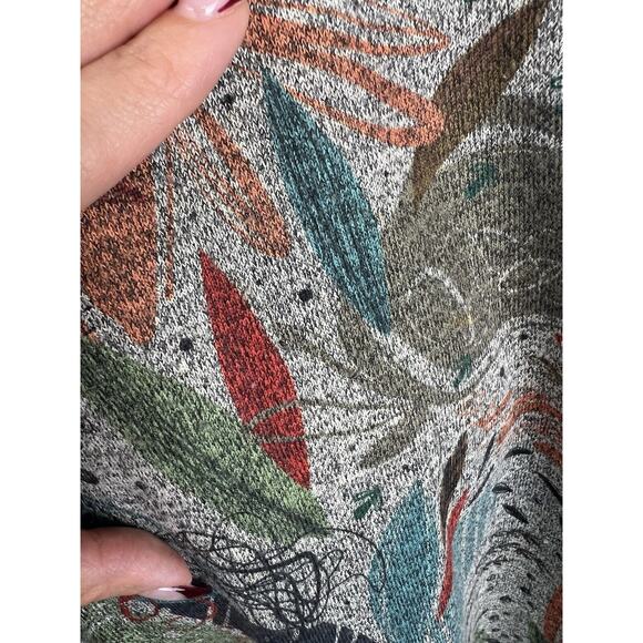 INOAH Abstract Print Half Sleeve Dress Size L Gray Swing Flare Art to Wear Large - Picture 12 of 13